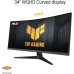 ASUS TUF GAMING VG34VQ3B | Curved Gaming Monitor – 34 inch WQHD (3440x1440), 180Hz, ELMB SYNC, FreeSync Premium, 1ms MPRT, 90% DCI-P3, Display Widget Center